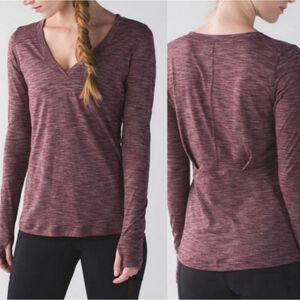 Lululemon & go Everywhere Long Sleeve V-Neck Shirt Women's Size 2
